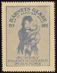 Stamp, Sundby Filantropiske Forening Barnets Glaede Af 15 Januar, Cinderellas,  , Charity, Families