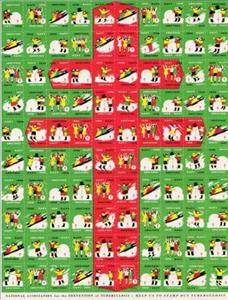 Full Pane, Tuberculosis Christmas Seal 1956 full sheet, Cinderellas,  , Charity, Children, Christmas, Tuberculosis / TBC