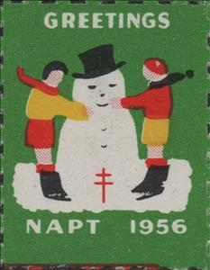 Stamp, Tuberculosis Christmas Seal, Children at play, Cinderellas,  , Charity, Children, Christmas, Tuberculosis / TBC