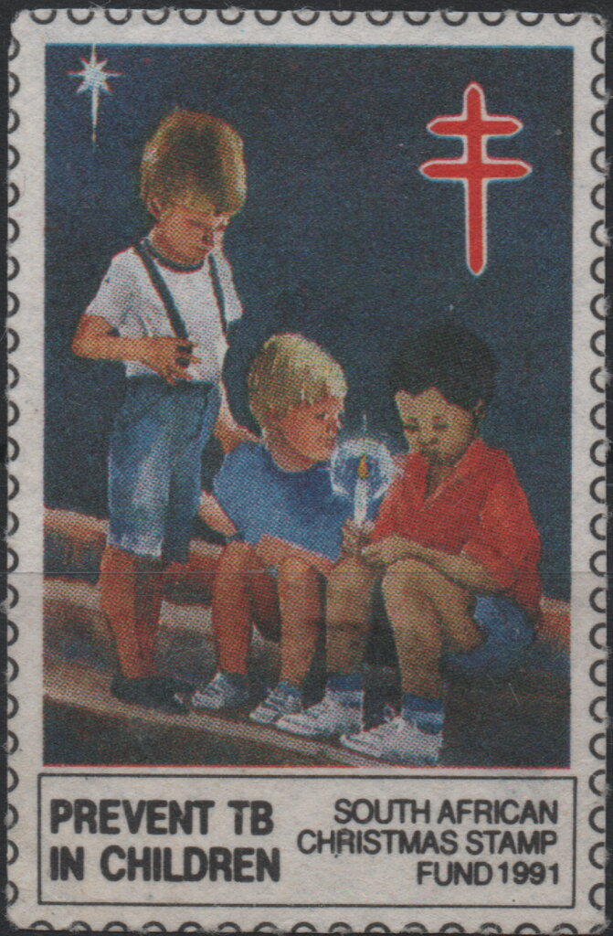 Tuberculosis Christmas Seal, Children with Candle