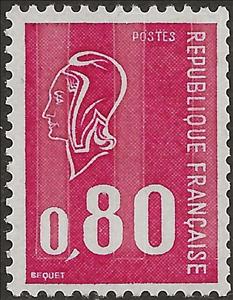 Stamp, Marianne type Bequet (3 strips phosphorus), France,  , Stylized Figures / Persons, Women