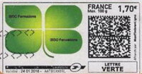 Stamp, 1500 Formations. Four leaf clover logo, France,  , Education, Logos