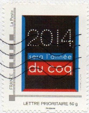 Stamp, 2014 Sera L'annee Du Coq, France,  , Chinese New Year, New Year