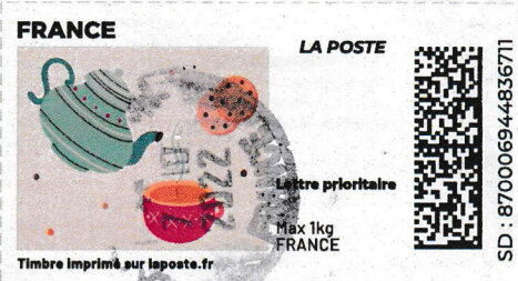 Stamp, Autumn. Teatime. Redesign, France,  , Autumn, Beverages, Food, Tea