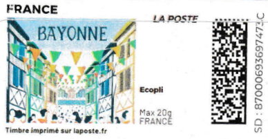 Stamp, Bayonne. Redesign, France,  , Townscapes / City Views
