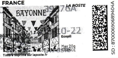 Stamp, Bayonne. Redesign, France,  , Townscapes / City Views