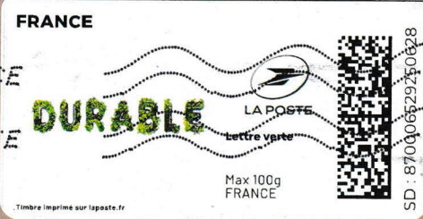 Stamp, Durable in Green. Redesign, France,  , Environment Protection