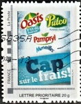 Stamp, Heading for fresh/ Cap sur le frais Oasis Pulco Pampryl, France,  , Beverages