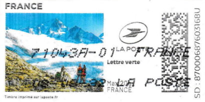 Stamp, Mountain View. Redesign, France,  , Landscapes, Mountains