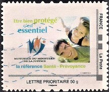 Stamp, Mutuelle des Ministers de la Justice, France,  , Insurances