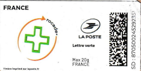 Stamp, Phramacy Rocade. Redesign, France,  , Crosses, Logos, Pharmacies