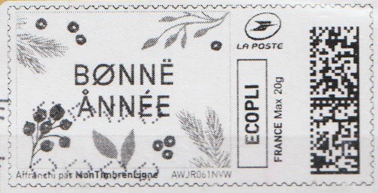 Pretty Happy New Year. Bonne Annee in black