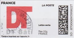 Stamp, Red DT logo, France,  , Logos