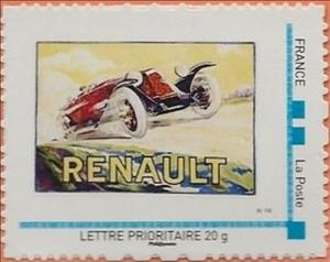 Stamp, Renault racing car, France,  , Cable Cars, Racing Cars
