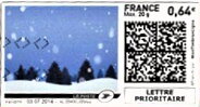 Stamp, Snowing in the Forest, France,  , Forests, Snow, Trees, Weather, Winter