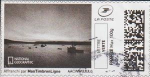 Stamp, Sunset over Water 1 in black, France,  , Coastal Areas, Landscapes, Sunsets / Sunrises
