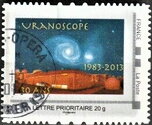 Stamp, Uranoscope 1983-2013 30 years, France,  , Anniversaries and Jubilees, Observatories, Outer Space