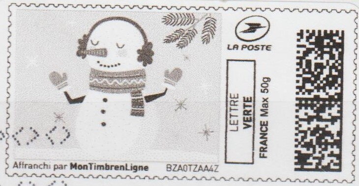 Winter. Snowman in black