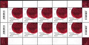 Full Pane, 150th Anniversary of the North German Confederation, Germany, Federal Republic,  , Anniversaries and Jubilees, Seals (Emblems)