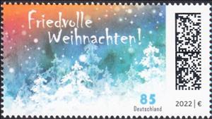 Stamp, Christmas 2022 : Winter Forest, Germany, Federal Republic,  , Christmas, Forests, Snow, Trees