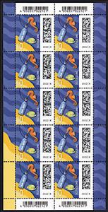 Full Pane, Letter in a Bottle, Germany, Federal Republic,  , Bottles, Fishes, Letters (Mail), Seahorses