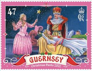 Stamp, Good Fairy Casts Spell on Princess Aurora, Guernsey,  , Christmas, Fairy Tales, Theatre