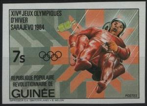 Stamp, Bobsledding, Guinea,  , Bobsleigh, Olympic Games, Sports, Winter Sports