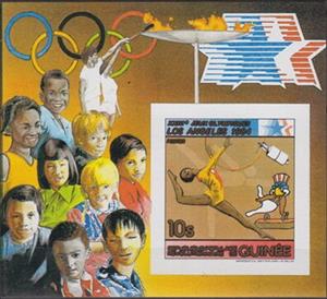 Souvenir Sheet, Gymnastics, Guinea,  , Gymnastics, Olympic Games, Sports