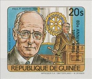 Stamp, Paul Percy Harris (1868-1947), Guinea,  , Anniversaries and Jubilees, Famous People, Lawyers - Advocates, Rotary