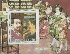 Souvenir Sheet, Peter Paul Rubens (1577-1640), Guinea,  , Art, Famous People, Painters, Paintings