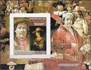 Souvenir Sheet, Rembrandt (1606-1669), Guinea,  , Art, Famous People, Painters, Paintings