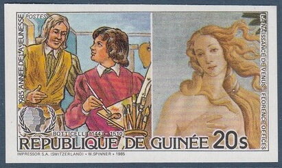 Stamp, Sandro Botticelli (c. 1445-1510), Guinea,  , Art, Famous People, Painters
