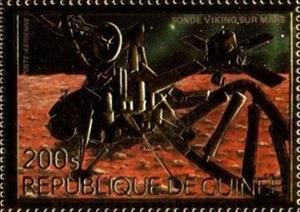 Stamp, Viking probe on Mars, Guinea,  , Space Traveling, Spacecrafts