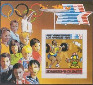 Souvenir Sheet, Weightlifting, Guinea,  , Olympic Games, Sports, Weightlifting