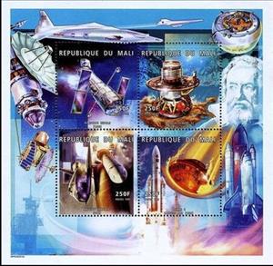 Mini Sheet, Space Events, Mali,  , Astronauts, Astronomers, Astronomy, Outer Space, Scientists, Space Traveling, Spacecrafts