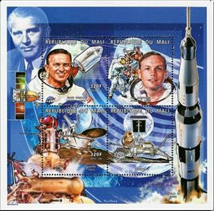 Mini Sheet, Space Events, Mali,  , Astronomy, Outer Space, Rockets, Scientists, Space Traveling, Spacecrafts