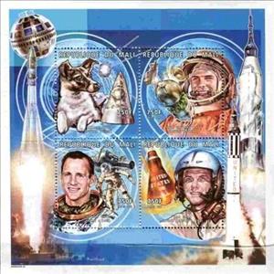 Mini Sheet, Space Events, Mali,  , Astronauts, Outer Space, Rockets, Scientists, Space Traveling, Spacecrafts