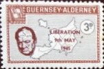 Overprint reading; Liberation/9th May/1945, in red