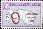 Overprint reading; Liberation/9th May/1945, in red