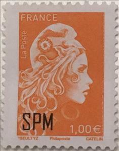 Stamp, Marianne L'Engagée (Imprint Philaposte) overprinted SPM, Saint Pierre and Miquelon,  , Women