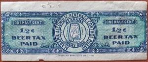 Stamp, Alabama alcohol tax beer, United States of America,  , Beer