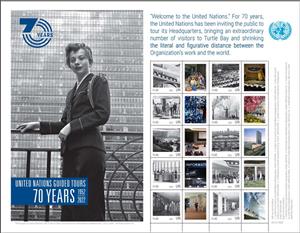 Mini Sheet, Guided Tours of UN, 70 Years, UNO New York,  , Tourism, U.N.O.