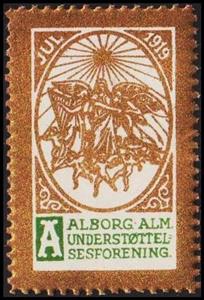 Stamp, Aalborg Alm Understoettelsesforening Jul, Cinderellas,  , Angels, Christian