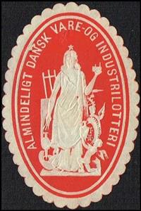 Stamp, Almindeligt Dansk Vare Og Industrilotteri, Cinderellas,  , Lotteries, Round Stamps