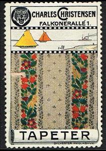 Stamp, Charles Christensen Tapeter, Cinderellas,  , Advertisements