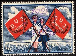 Stamp, D U J Danmark Overprinted 1921 1922 25 Oere, Cinderellas,  , Organizations