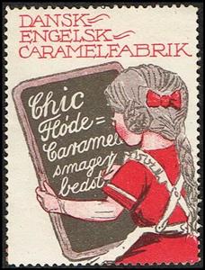 Stamp, Dansk Engelsk Caramelfabrik Chic Floede Carameller Smager, Cinderellas,  , Advertisements, Candy, Children