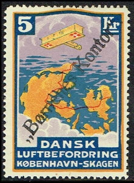 Dansk Luftbefordring 5 Kr Koebenhavn Skagen Boernenes Konto