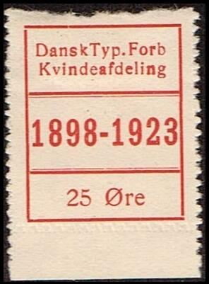 Dansk Typ Forb Kvindeafdeling 1898 1923 25 Oere
