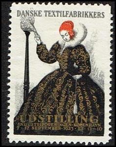 Stamp, Danske Textilfabrikkers Udstilling Industribygningen, Cinderellas,  , Expositions, Fashion, Industry, Textile Industry, Women